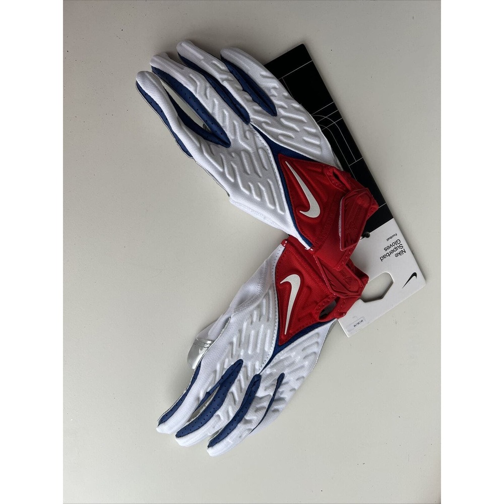Nike Superbad Football Gloves Men's Medium USA Red/White/Blue